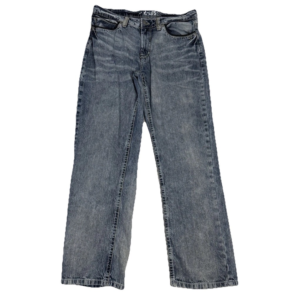 Surplus Thread Collective R.LUS Men's 34x32 Blue Straight‎ Jeans Embroidered